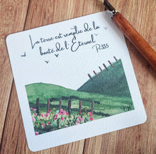 Charger l'image dans la galerie, Carte carrée aquarelle la terre est remplie de la bonté de l'Eternel. Ps 33:5