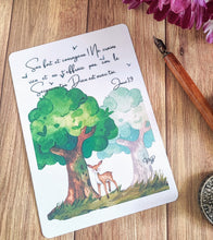 Charger l'image dans la galerie, La force du petit faon, carte illustrée à l'aquarelle et verset Josué 1:9