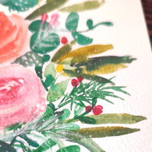 Charger l'image dans la galerie, Bouquet d'hiver à l'aquarelle, tout en douceur avec verset biblique