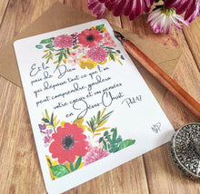 Charger l'image dans la galerie, Carte postale aquarelle fleurs et verset