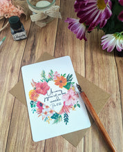 Charger l'image dans la galerie, carte postale aquarelle fleurs exotiques et verset prov. 17:22