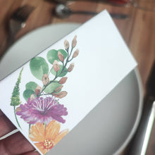 Charger l'image dans la galerie, Marque-place fleurs aquarelle