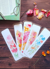 Charger l'image dans la galerie, Lot de 5 marques-page plastifié aquarelle fleurs
