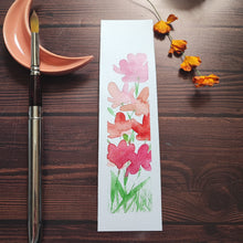 Charger l'image dans la galerie, Marque-page fleurs roses à l'aquarelle