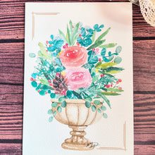 Charger l&#39;image dans la galerie, Bouquet d&#39;hiver aquarelle dans un beau vase
