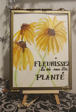 Charger l&#39;image dans la galerie, Affiche peinte à l&#39;aquarelle fleurs d&#39;automne et citation
